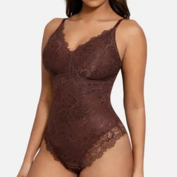 Feelingirl Women's Shaping Lace Shapewear Thong Bodysuit/ XXL - Picture 3 of 14